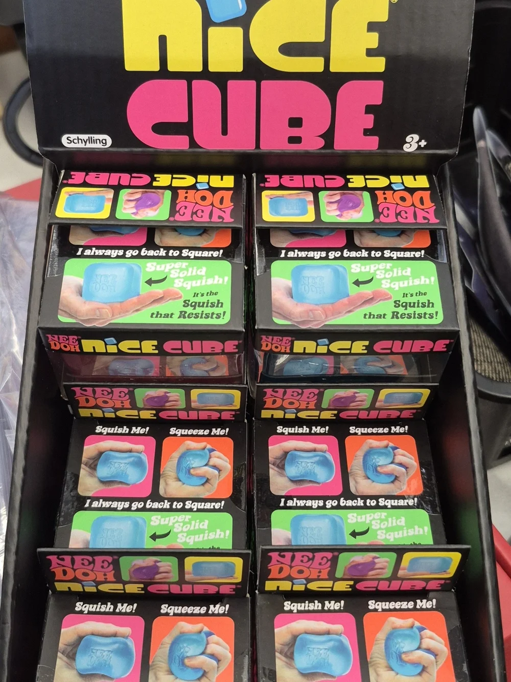 NeeDoh Nice Cube Color-Changing Squishy Toy - Purple, Blue, Pink